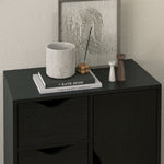 Aufbewahrungsmöbel Sideboard Kommode mit 1 Schranktür und 4 Schubladen, aus Holz, für Wohnzimmer, Küche, Flur, Esszimmer, Schwarz