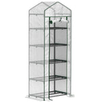 Serre de jardin balcon étagère serre 5 niveaux 0,69 x 0,49 x 1,93 m acier bâche amovible PE blanc
