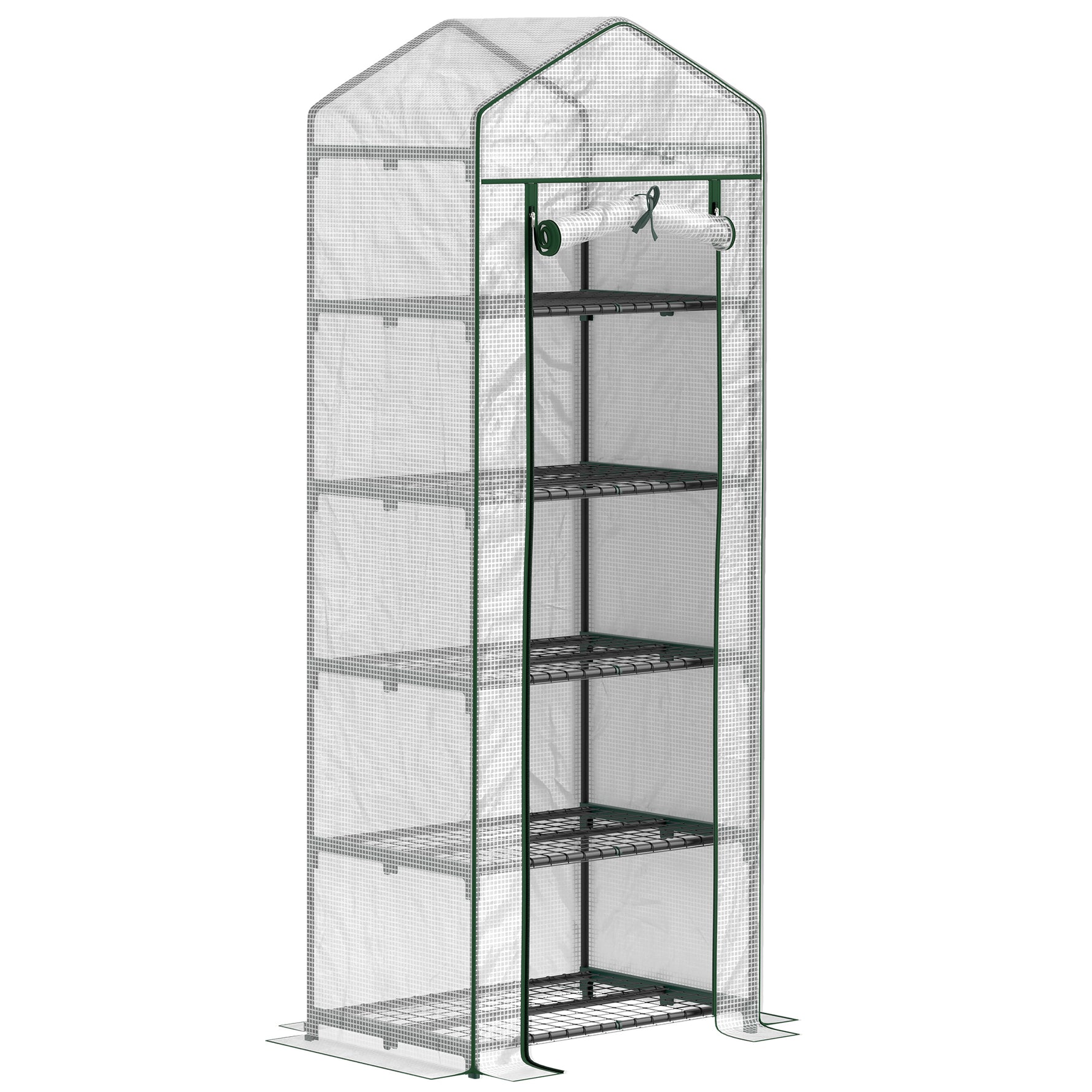 Serre de jardin balcon étagère serre 5 niveaux 0,69 x 0,49 x 1,93 m acier bâche amovible PE blanc
