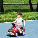 Porteur trotteur Enfants véhicule à pousser camion de pompier 18-36 Mois Coffre phares musique rouge
