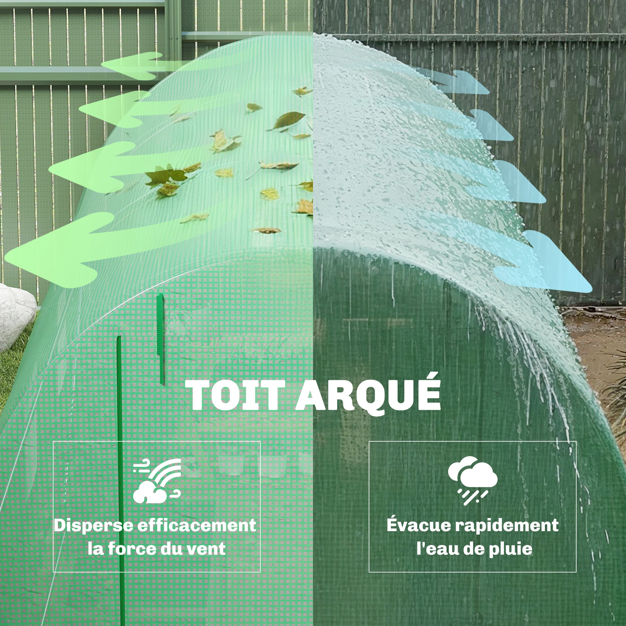 Serre tunnel de jardin 8 m², serre de jardin tunnel avec porte et 6 fenêtres, bâche PE 140 g/m² 400 x 200 x 200 cm vert