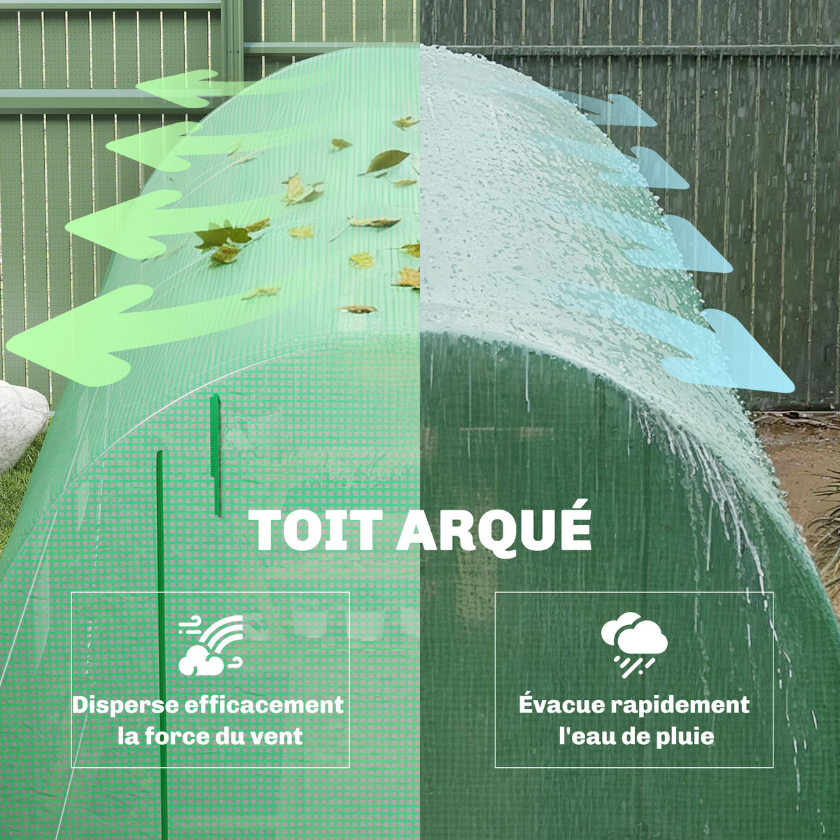 Serre tunnel de jardin 8 m², serre de jardin tunnel avec porte et 6 fenêtres, bâche PE 140 g/m² 400 x 200 x 200 cm vert