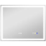 Miroir salle de bain LED bluetooth 80 x 100 cm interrupteur tactile lumière réglable 3 couleurs anti-buée mémoire argent