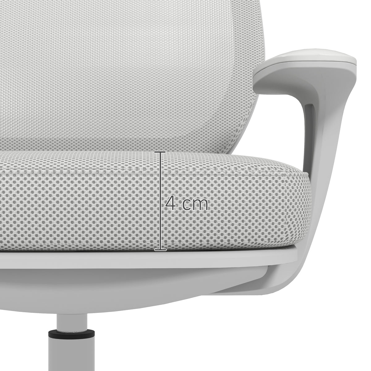 Chaise de bureau tissu mesh hauteur réglable pivotante 360° accoudoirs sur roulettes, gris