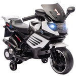 Moto électrique enfants 6 V, voiture électrique enfants avec roues d'entraînement, effets lumineux et sonores, blanc