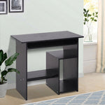 Bureau d'ordinateur, bureau avec rangement, plateau pour clavier et support de moniteur, 80 x 45 x 75 cm, noir