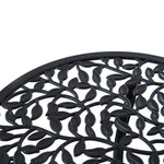 Ensemble de bistrot 3 pièces avec 2 chaises et 1 table ronde style antique, pour jardin, terrasse, balcon, noir