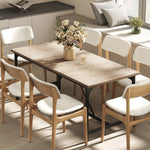 Table à manger rectangulaire pour 6-8 personnes table de cuisine style industriel 180 x 80 x 75,5 cm effet bois naturel