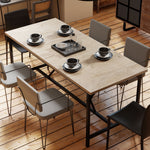 Table à manger rectangulaire pour 6-8 personnes table de cuisine style industriel 180 x 80 x 75,5 cm effet bois naturel