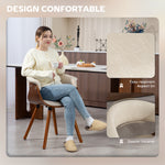 Lot de 2 chaises de salle à manger, chaises de cuisine rembourrées avec dossier incurvé et pieds en bois massif, beige