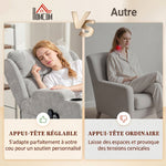 Fauteuil Releveur Électrique Massage et Chauffage, Fauteuil Relax Électrique en Chenille, Appui-tête Pliable, Gris Clair