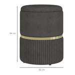 Pouf tabouret repose-pied coffre de rangement en velours côtelé 36 x 36 x 44 cm pour salon chambre gris-2