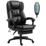 Fauteuil de bureau massant, chaise de bureau avec hauteur réglable, dossier inclinable et télécommande filaire, noir