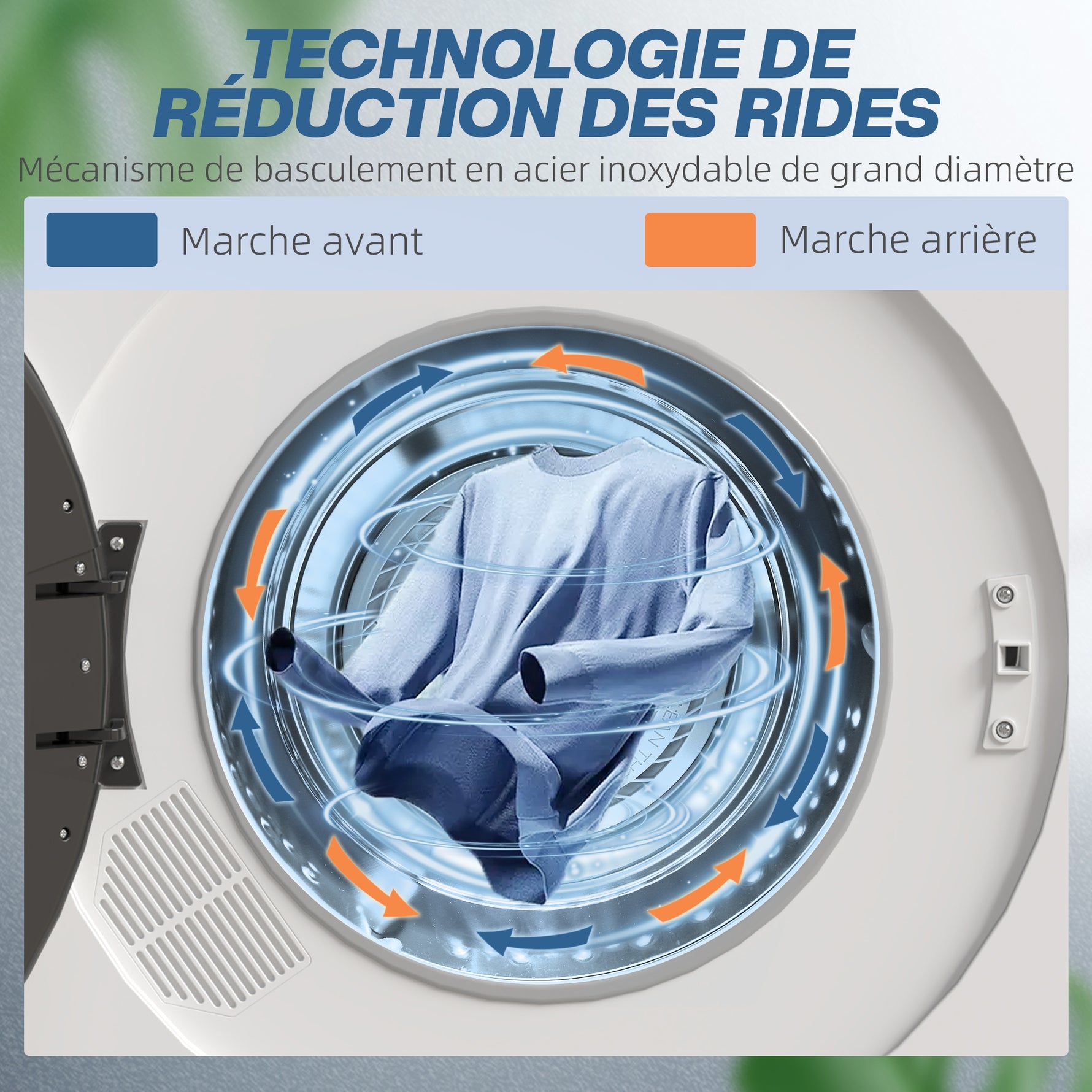 Sèche linge à évacuation, sèche-linge électrique 1000 W 3 Kg, modes Extra Dry et ECO, minuterie, acier inoxydable, blanc