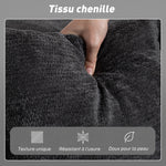Canapé Convertible 2 Places, Canapé-Lit en Chenille 198 cm, Assise et Accoudoirs Larges, 2 Coussins, Gris Foncé
