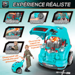 Camion mécano 2 en 1 jouet bricolage enfant jeu d'imitation mécanicien nombreux qccessoires total de 61 pièces bleu