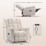 Fauteuil relax massant et chauffant, fauteuil inclinable, dossier réglable manuellement, 85x91x104cm, beige