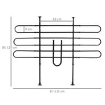 Grille de séparation voiture pour chien réglable, largeur : 87-135 cm, hauteur : 85-120 cm, barrière de sécurité universelle en acier, pour coffre de voiture pour chien, noir