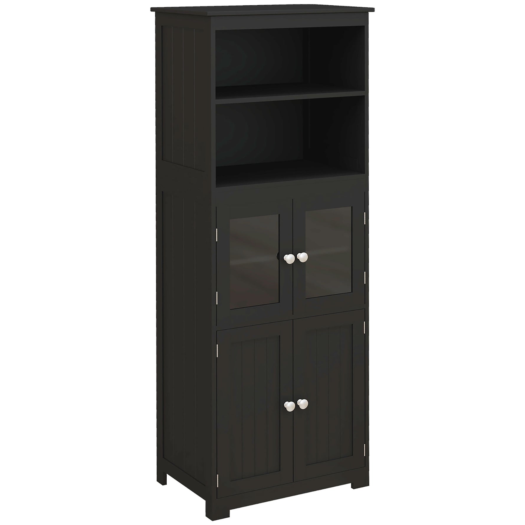 Armoire de cuisine buffet cuisine vaisselier meuble de rangement multi-rangements dim. 60I x 30P x 162H cm noir