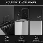 Poubelle de cuisine 20L, en acier inoxydable avec couvercle à fermeture douce, compacte avec seau intérieur amovible
