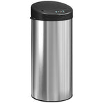 Poubelle de cuisine automatique 30 L en acier inoxydable, couvercle à fermeture en douceur, 32 x 30 x 68 cm, argent