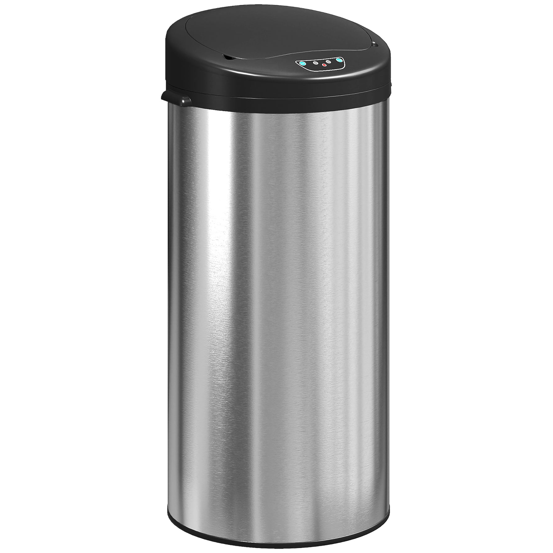 Poubelle de cuisine automatique 30 L en acier inoxydable, couvercle à fermeture en douceur, 32 x 30 x 68 cm, argent