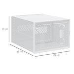 Lot de 8 boites cubes rangement à chaussures modulable avec portes transparentes - 25 x 35 x 19 cm