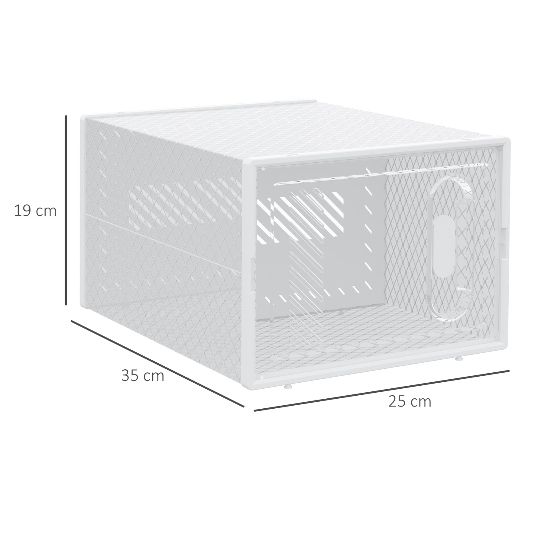 Lot de 8 boites cubes rangement à chaussures modulable avec portes transparentes - 25 x 35 x 19 cm