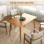 Table de salle à manger design grand plateau 4-6 personnes en bois dim. 120L x 75l x 76H cm