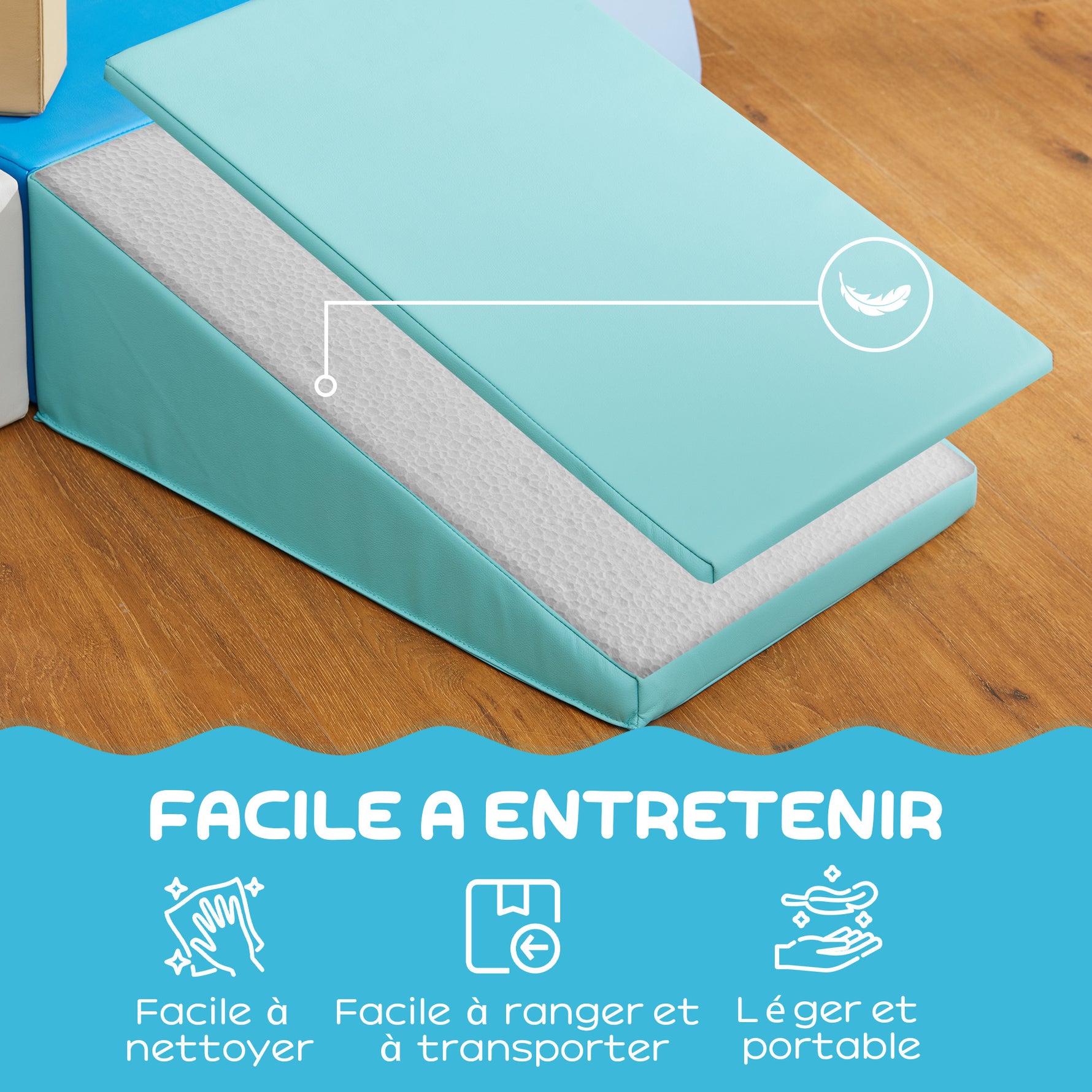 6 blocs de construction en mousse XXL - jeux éducatif - module motricité - certifiés normes EN71-1-2-3 - mousse PU 20D