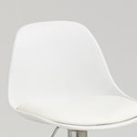 Lot de 2 tabourets de bar chaise haute cuisine avec dossier et repose-pieds, hauteur réglable, 41x42x82-104cm, blanc