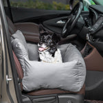 Siège d'auto pour animaux de compagnie sac de transport chien et chat rembourré de coton PP épais sûr et confortable fond antidérapant 50 x 54 x 33 cm gris foncé