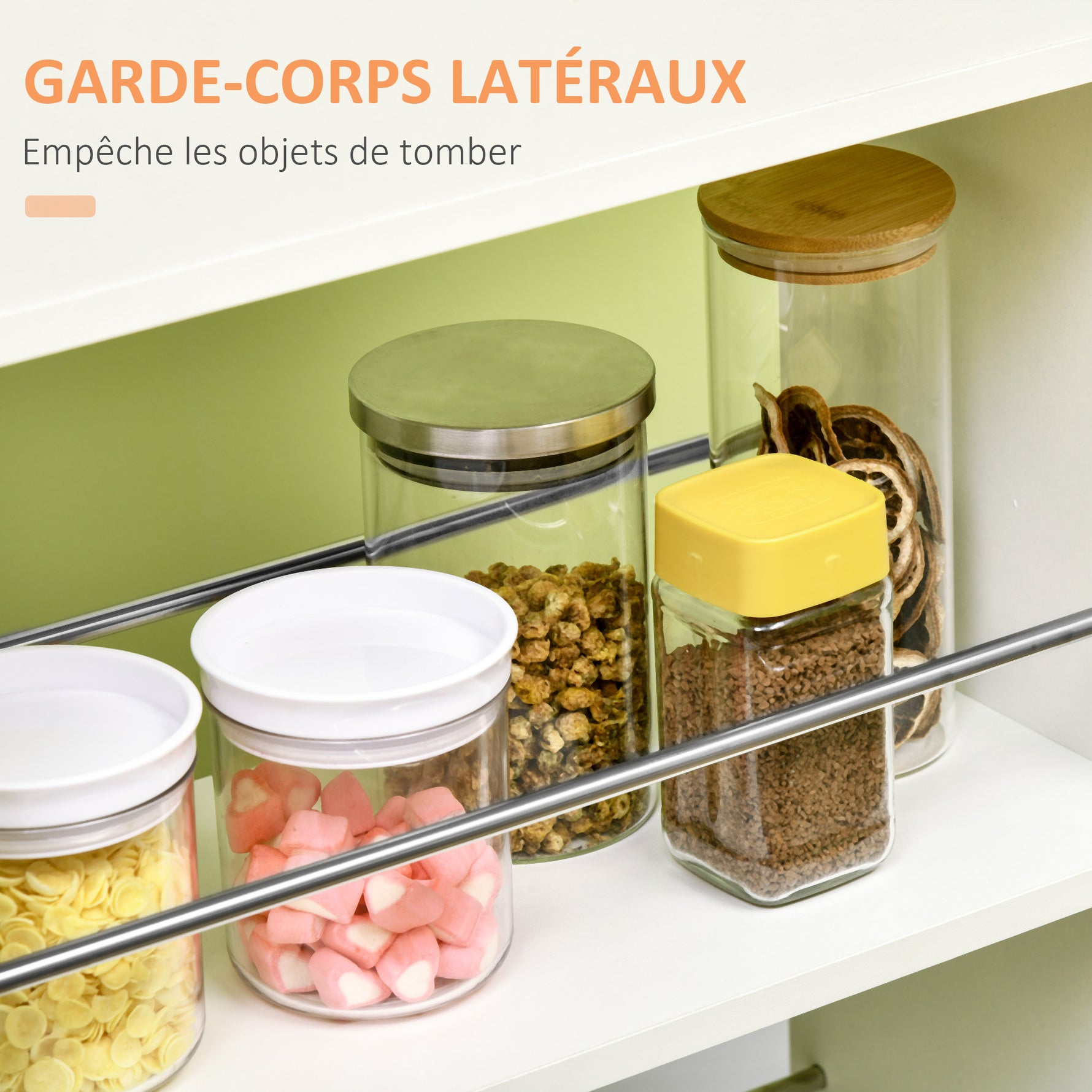 Chariot de cuisine avec 1 tiroir et 2 étagères ouvertes sur roulettes pour 25 x 50 x 85 cm Blanc