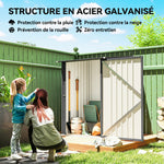 Abri de Jardin en Acier galvanisé 1m², avec Tôle Ondulée, Toit Incliné et Porte Verrouillable, 100x104x160cm, Gris Foncé