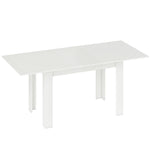 Extendable dining table, rectangular kitchen table, for 6-8 people, 140-180 x 80 cm, white