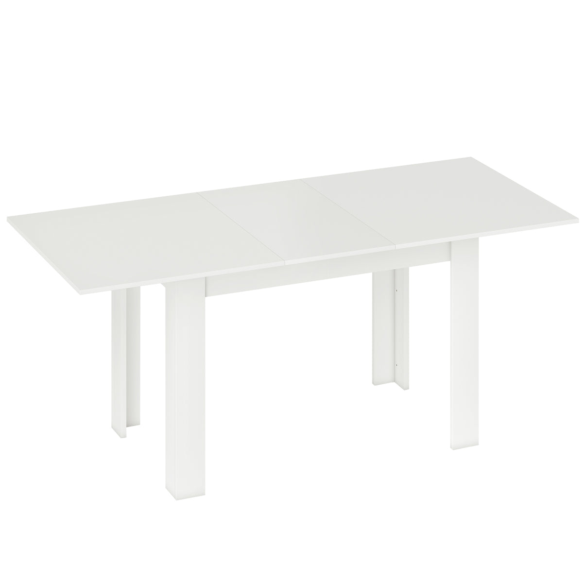 Extendable dining table, rectangular kitchen table, for 6-8 people, 140-180 x 80 cm, white