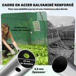 Serre tunnel de jardin 12m², serre de jardin tunnel 295x400x200cm porte et 8 fenêtres, bâche PE 140 g/m² vert