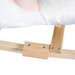 Jouet à bascule cygne à bascule pour enfant de 18 mois et plus fonction musique pieds en bois - blanc et rose