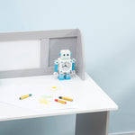 Ensemble table et chaise pour enfant avec tableau blanc - bureau pour enfant +5 ans - 90L x 45l x 85H cm Gris