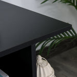 Meuble TV avec Roulettes 80 cm, Meuble Télé pour Téléviseur jusqu'à 42 Pouces avec Étagères Ouvertes, Style Moderne, Banc TV pour Salon, Chambre, Noir