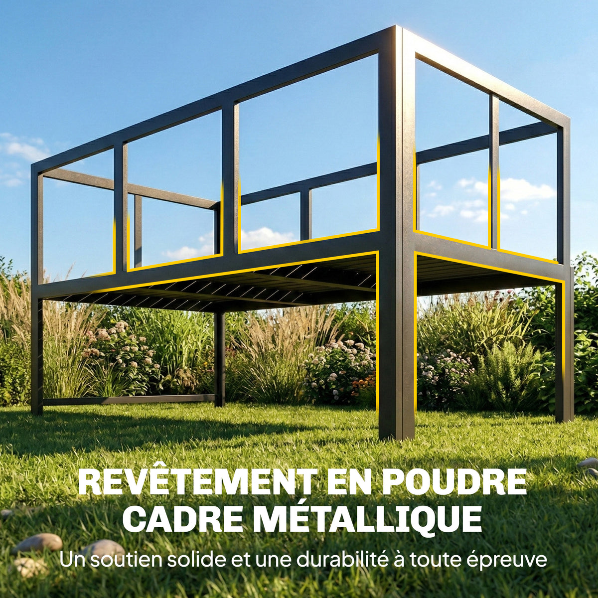 Salon de Jardin Mobilier de Terrasse 3 Pièces 4 Places Modulable avec Accoudoir Réglable Coussins Épais 16cm Gris-7