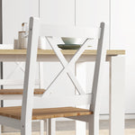Set di 4 sedie dal design stile casa di campagna, struttura bianca – Perfette per sala da pranzo, cucina o soggiorno
