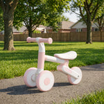 Draisienne Bébé 1-2 Ans Pliable, Siège Réglable, Direction Limitée à 135°, Pneus EVA Silencieux, 52x23x36,5cm, Rose
