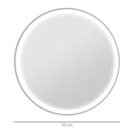 Miroir rond lumineux LED de salle de bain Ø 70 cm mural avec éclairage 3 couleurs interrupteur tactile 23W blanc argent