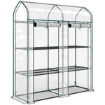 Serre de Jardin, Petite Serre de Balcon étagères 3 niveaux en Bâche PVC et Châssis Acier, 143 x 46 x 165 cm, transparent