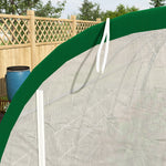 Serre de Jardin Tunnel 18 m² dim. 6L x 3l x 2H m - 8 fenêtres, Porte zippée Enroulable, Acier galvanisé, bâche PE, Blanc
