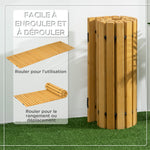 Allée chemin de jardin en lattes de bois enroulable - bois massif de pin 185 x 60 cm