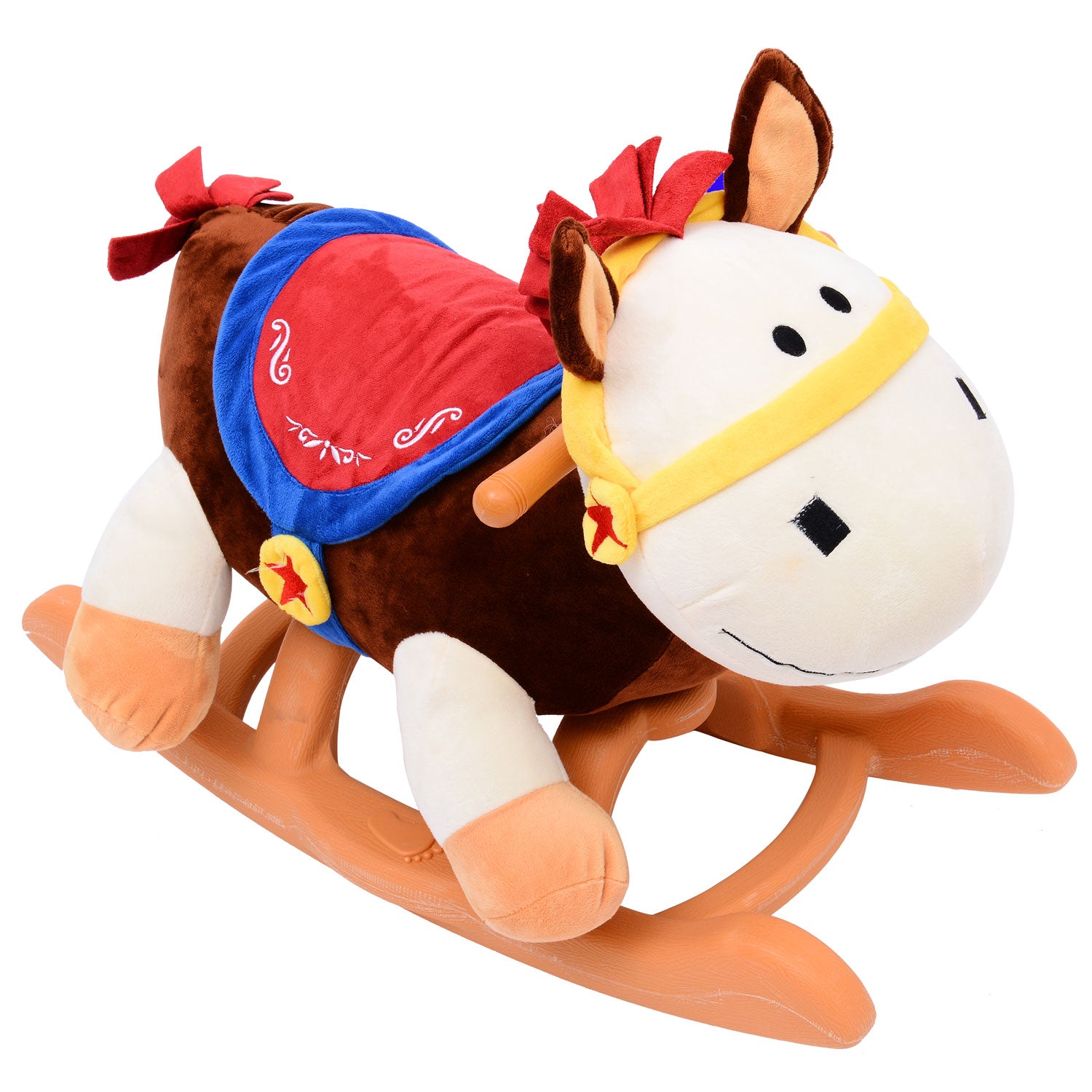 Jouet à bascule cheval à bascule modèle âne marron beige blanc