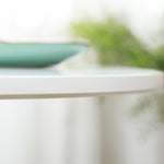 Tavolo da pranzo rotondo per 2 persone, tavolo da cucina in stile moderno con base in acciaio, Ø 80 x 75 cm, bianco