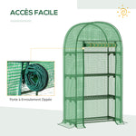 Serre de jardin serre de balcon résistante aux UV porte enroulable 4 étagères couverture en PE 80 x 49 x 160 cm vert